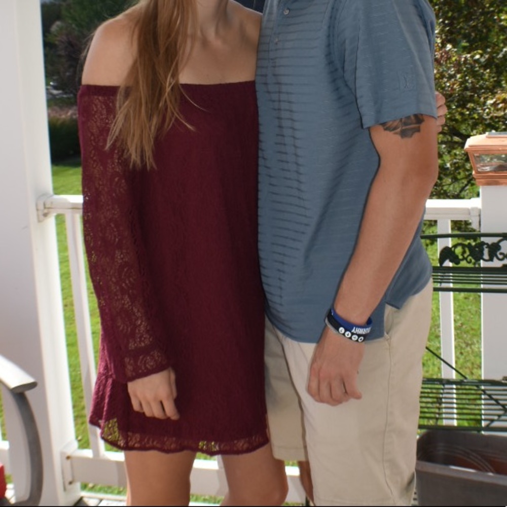 maroon lace dress